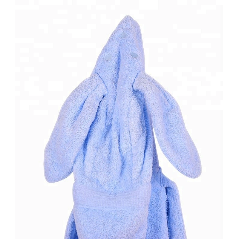 Cotton terry Plain dyed children hooded towel