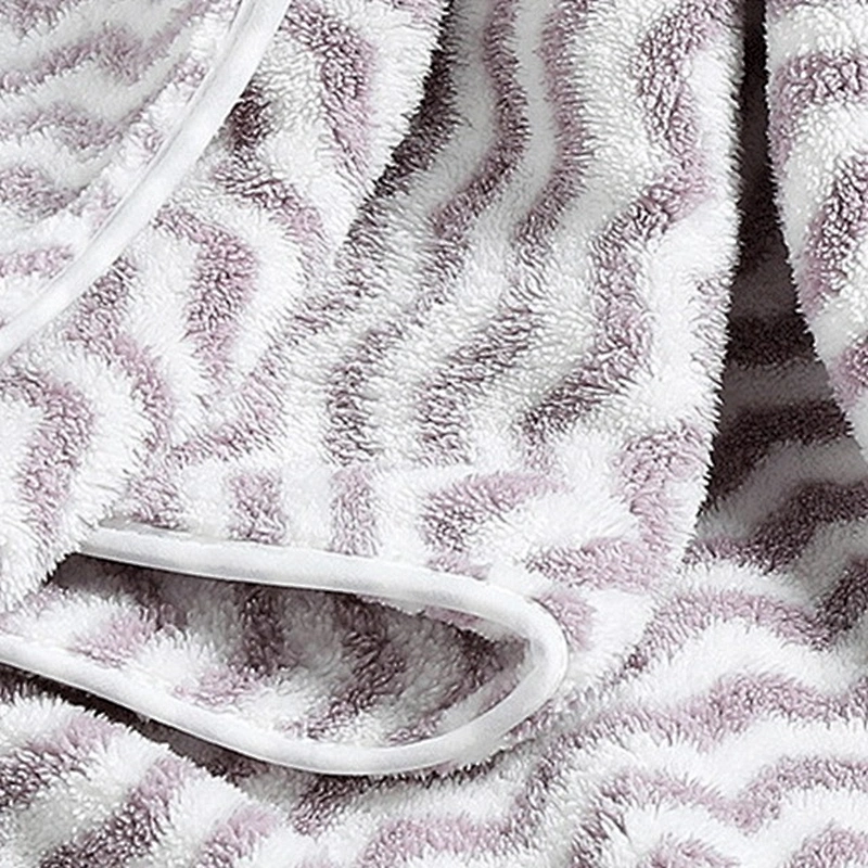 Anti frizz white&grey terry hair towel microfiber with supper absorbent for gifts
