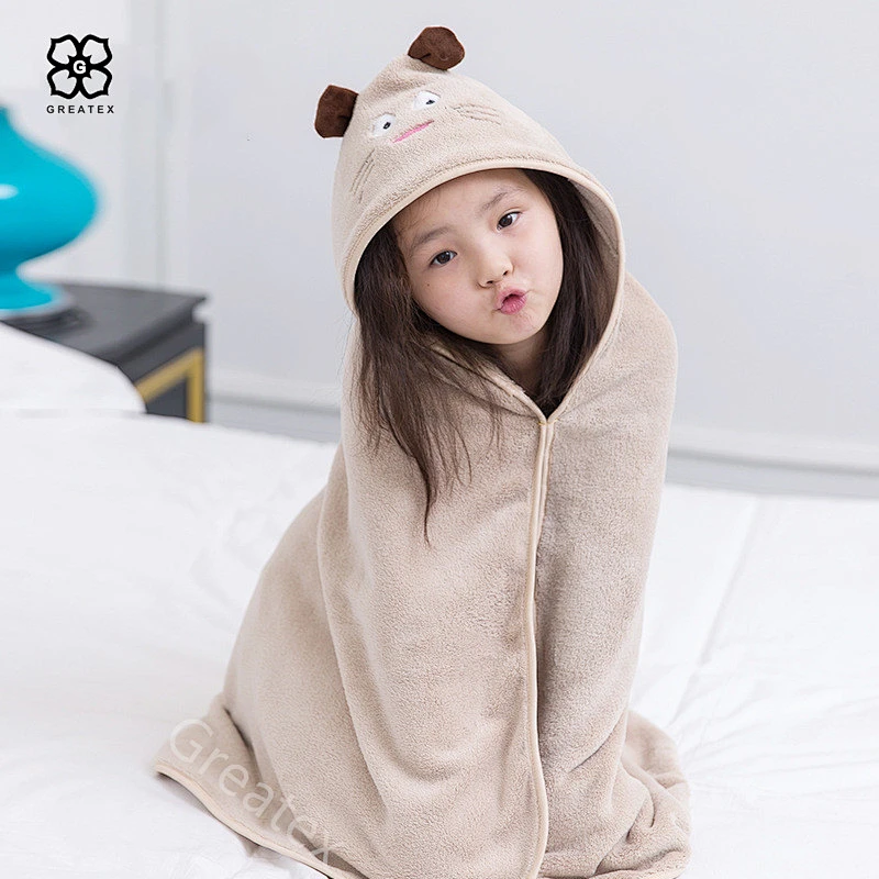 Animal cartoon patterns kids baby bath beach wearable hooded towels