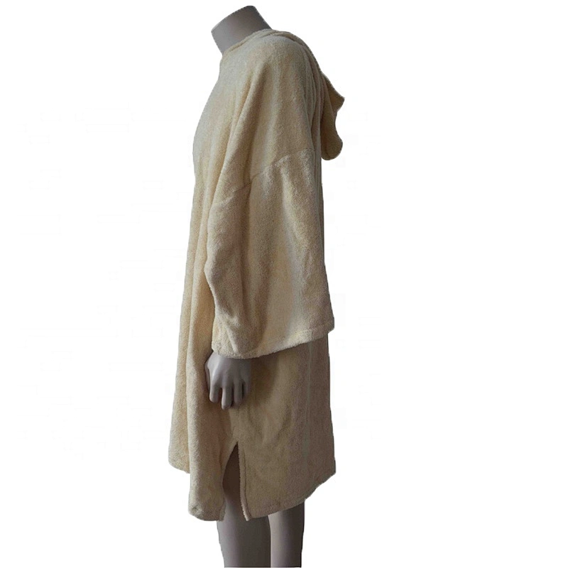 Breathable 100% knitted cotton terrycloth surf poncho with pocket for men