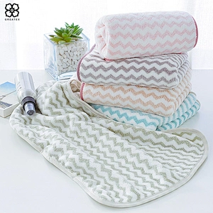 Hot sell popular quick dry simple chevron bath towel hand towel set