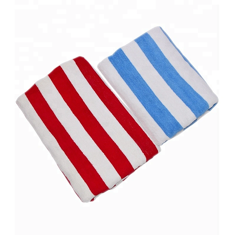 Cotton white and blue stripe beach towel