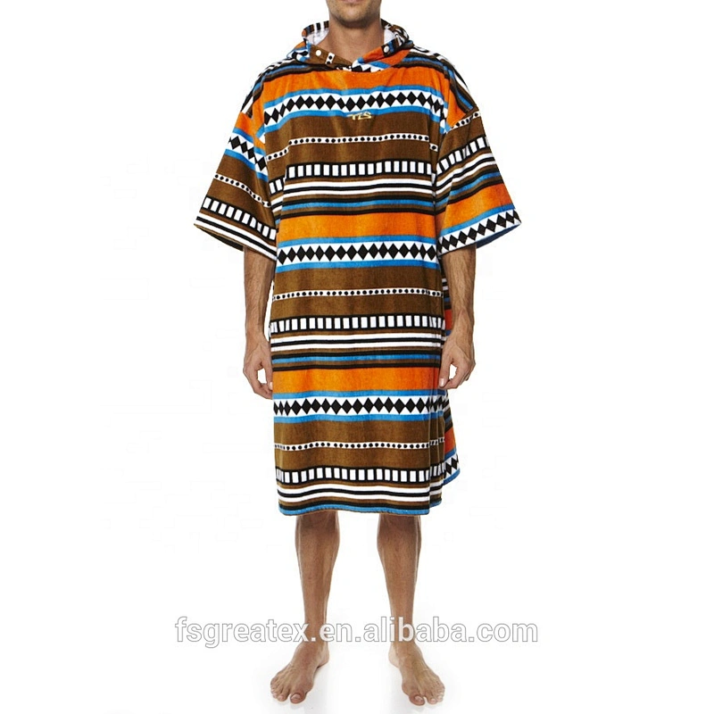 Wholesale Custom Cotton Terrycloth cheap microfiber printed poncho towel for adults