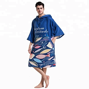 MOQ 100pcs Custom Design Factory Microfiber Poncho Changing robe with pockets