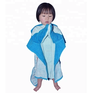 Full color printed kids hooded poncho towel 100% cotton teryy towels