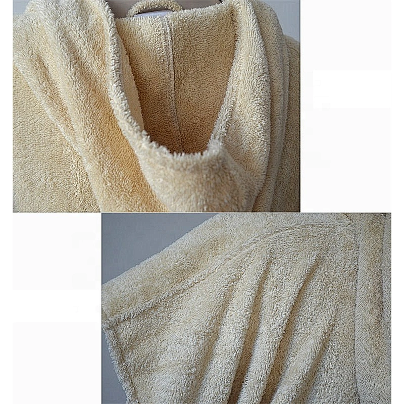 Breathable 100% knitted cotton terrycloth surf poncho with pocket for men
