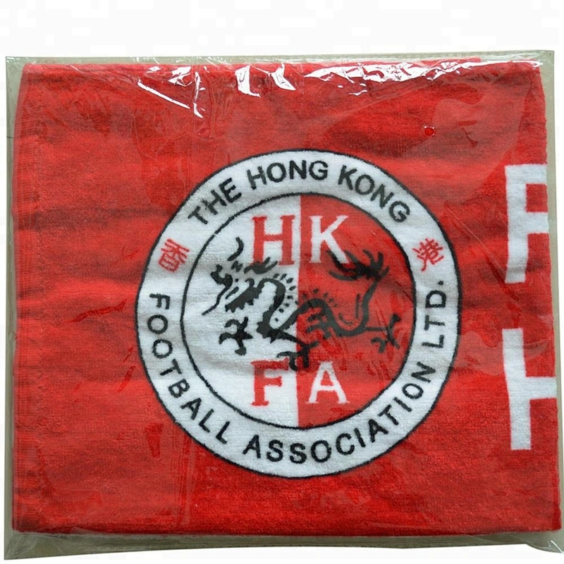 Cotton Promotional Red Custom printed sport towel
