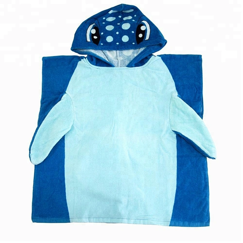 Adorable Animal Design Ocean Blue 100% Cotton Baby cape