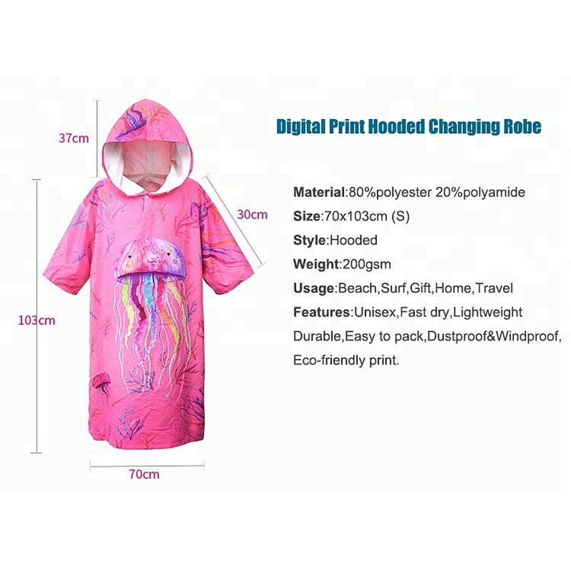 Quick dry Microfiber Poncho Changing robe
