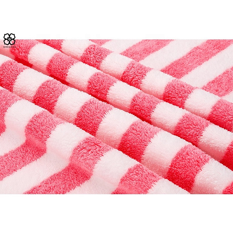 Factory directly offer standard polyester light-weighted striped bath towel