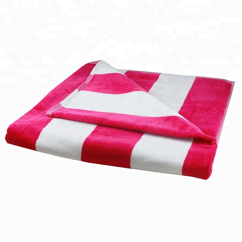 Bright colored Velvet Cotton Cabana Stripe beach towel
