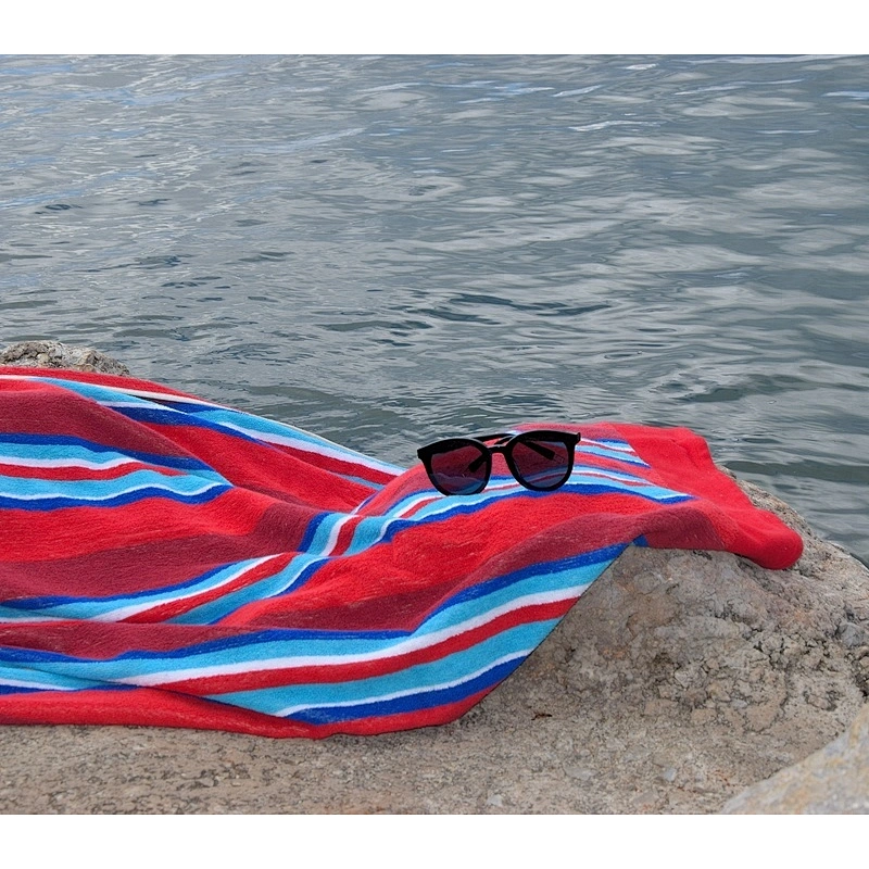Large Multi-colored Customized Stripe beach towel