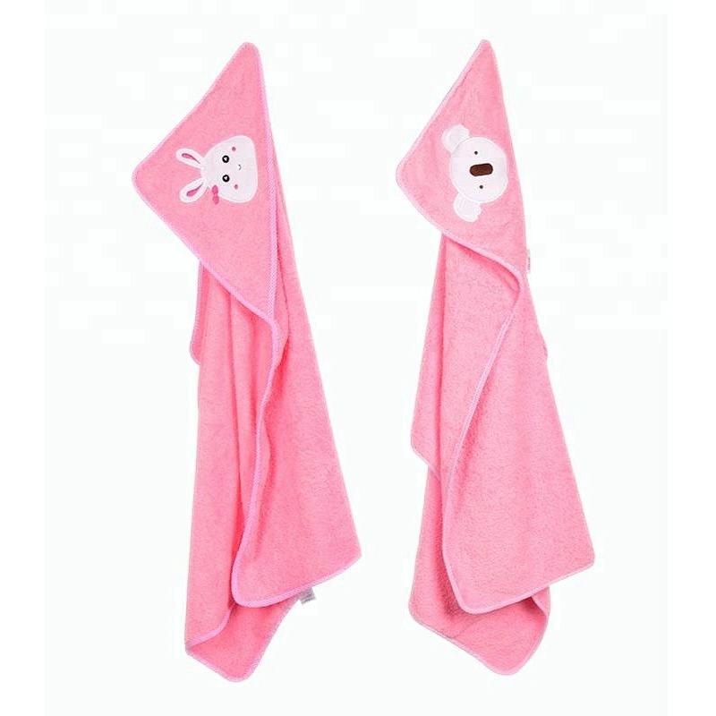 Animal Embroidered Cotton Hooded towel baby