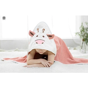OEM custom adorable animal patterns super soft children shower towel hooded towel