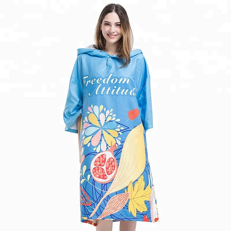 Printed Surf Changing robe adult towel poncho