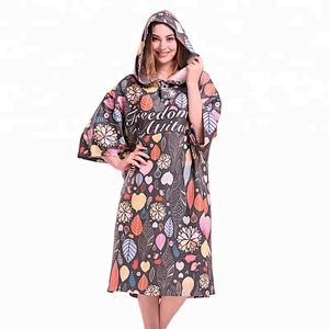 Windproof Extra large Hooded surf poncho beach towel for adults
