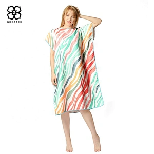 Wholesale unique printed adults microfiber surfing robe bath poncho