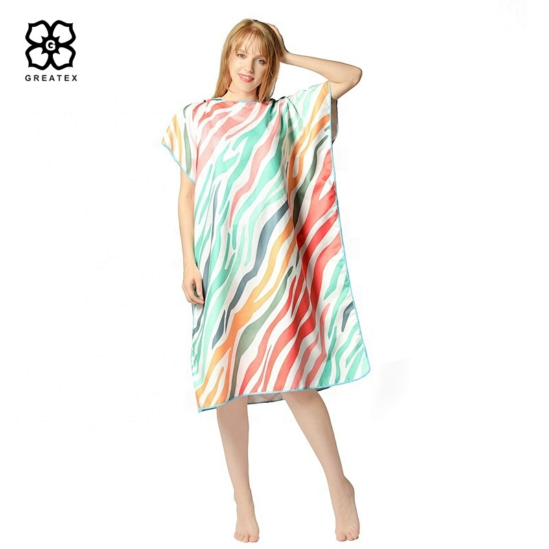 Wholesale unique printed adults microfiber surfing robe bath poncho