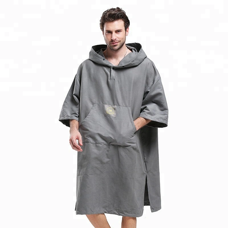 Digital print Microfibre suede cloth man poncho