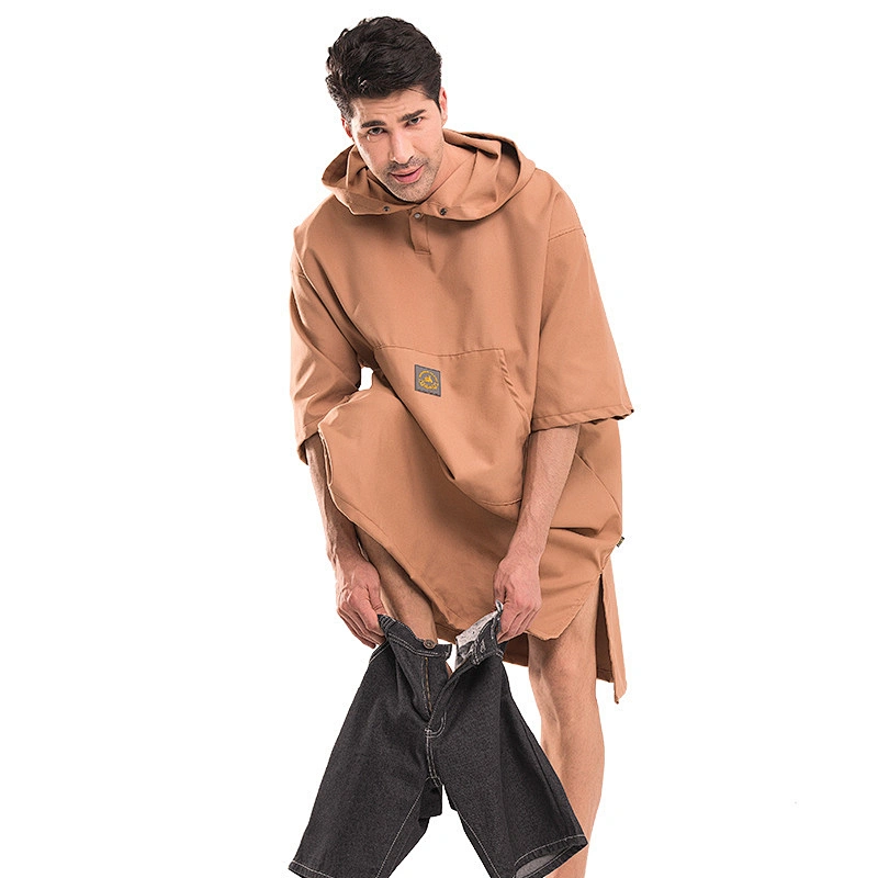 Promotional polyester Plain dyed men poncho