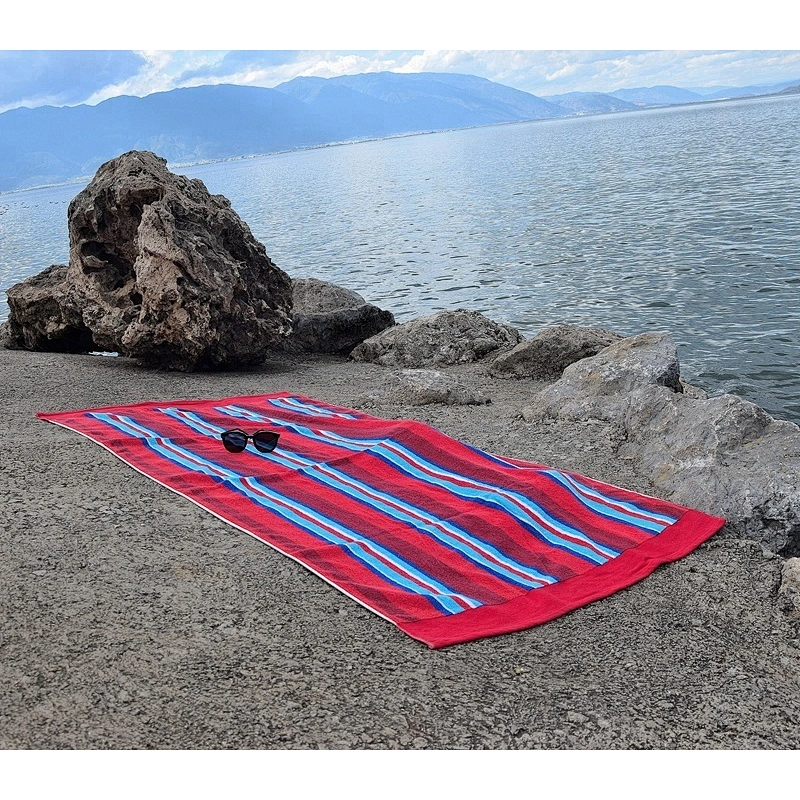 Large Multi-colored Customized Stripe beach towel
