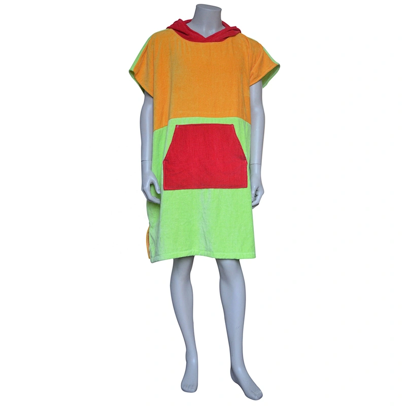 Promotional quick dry 100% Cotton Toweling Hooded Surf poncho towel