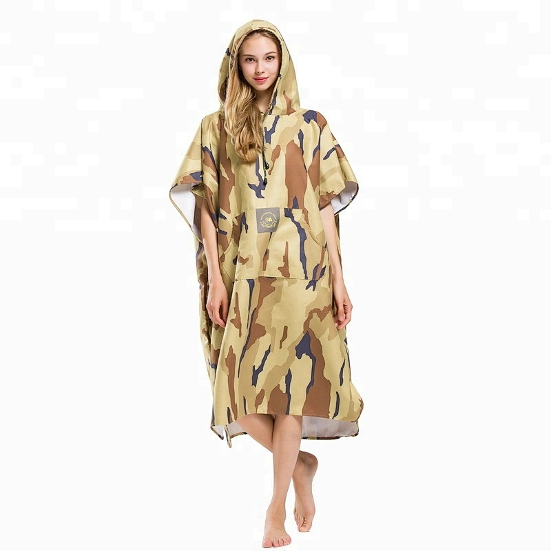 Adult Printed Hooded Surfing microfiber poncho