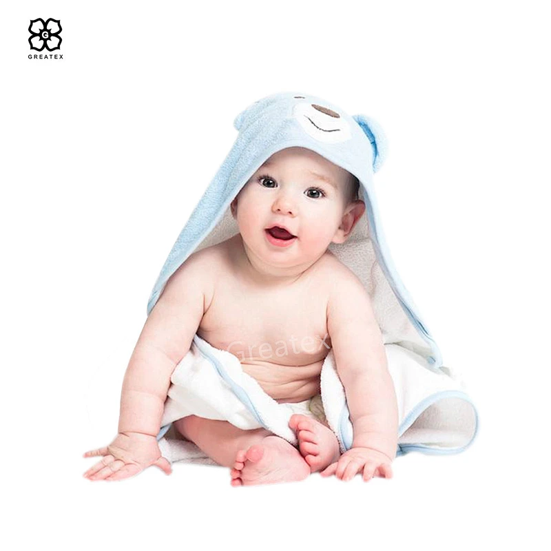 Soft absorbent washcloth set large baby children hooded bath towel