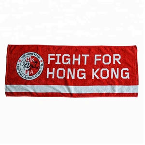 Cotton Promotional Red Custom printed sport towel