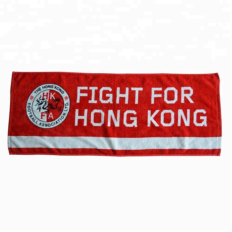 Cotton Promotional Red Custom printed sport towel