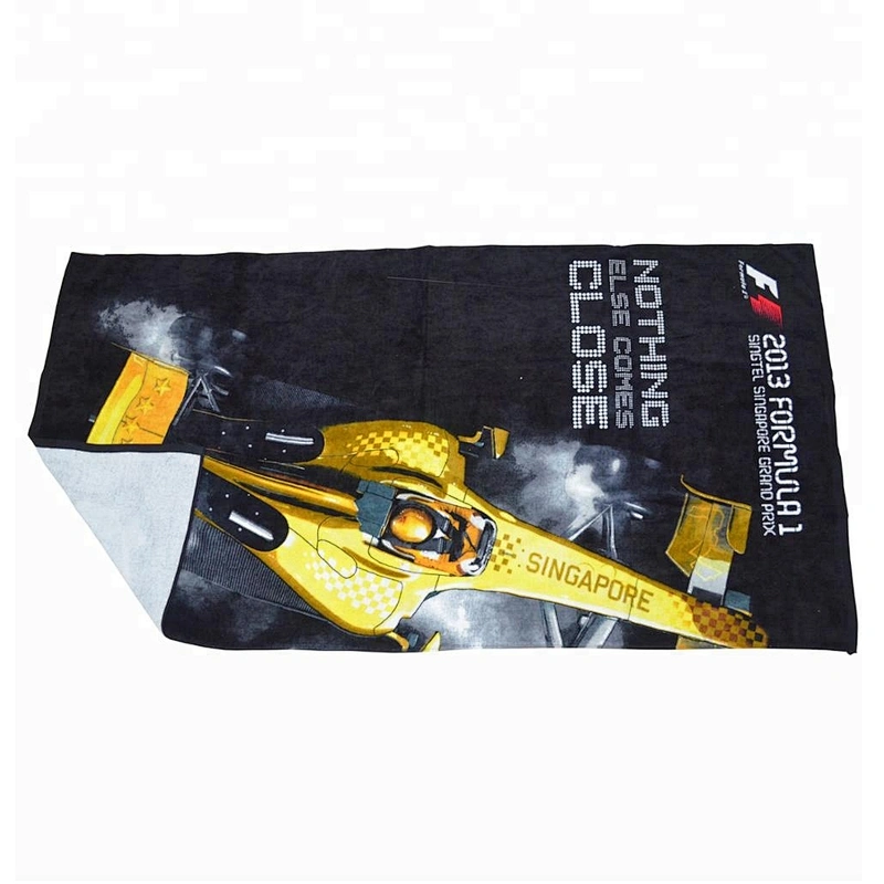 Game theme black printed beach towel 100% cotton