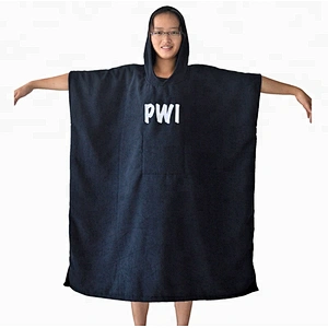 Cheap Beach Embroidery Black Microfiber adult hooded towels