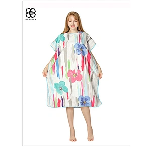 Wholesale unique printed adults microfiber surfing robe bath poncho