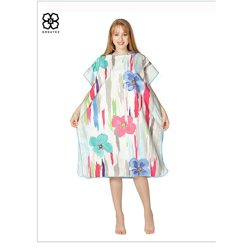 Wholesale unique printed adults microfiber surfing robe bath poncho