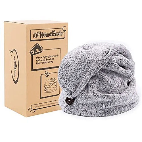 Best sale promotional women bath bamboo deluxe hair towel turban wrap