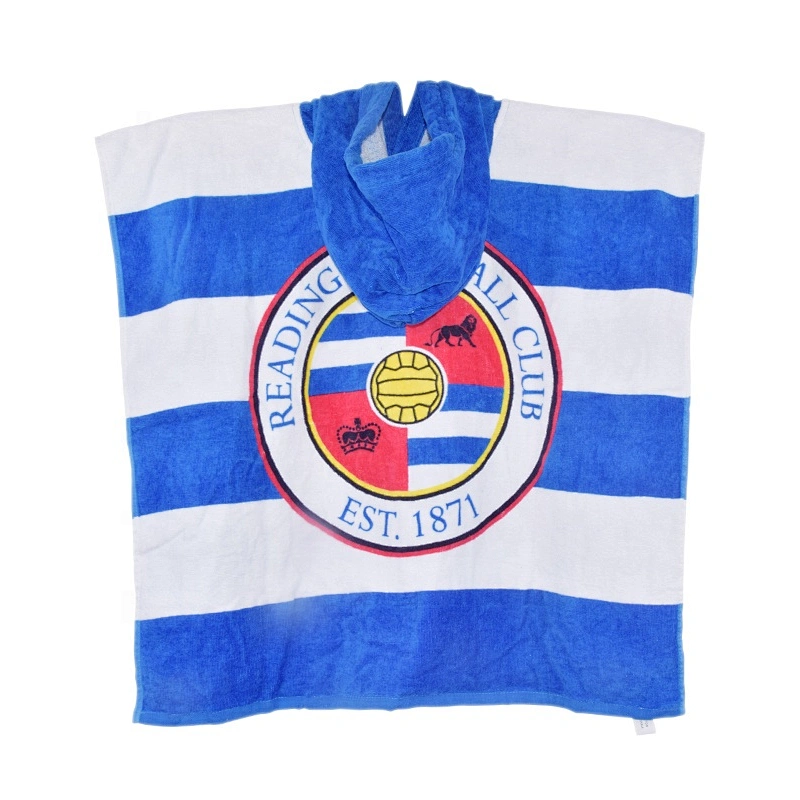 Hot Sale Custom Cotton Velvet Football Printed baby towel poncho