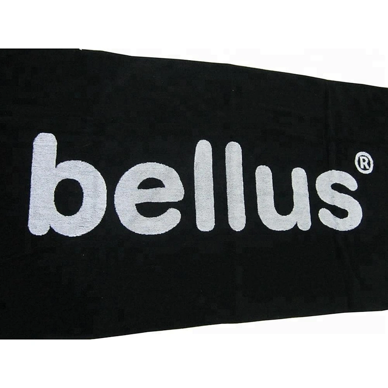 Luxury logo embossed Black and white beach towel logo