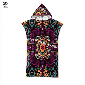 Wholesale cartoon printing beach changing robe poncho towel long