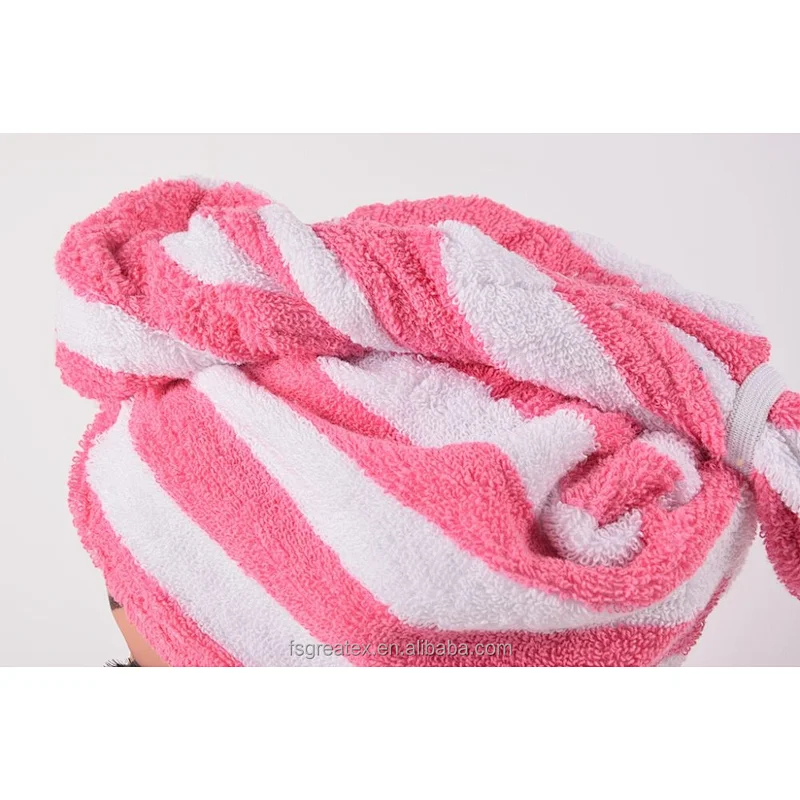 Cotton Stripe Therapy Turban Dry hair towel
