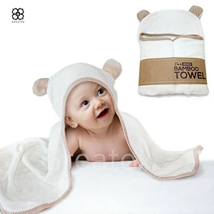Customized high quality 100% bamboo fiber children baby hooded towel