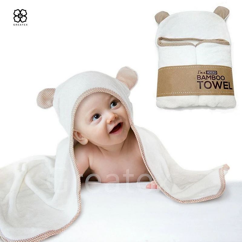 Customized high quality 100% bamboo fiber children baby hooded towel