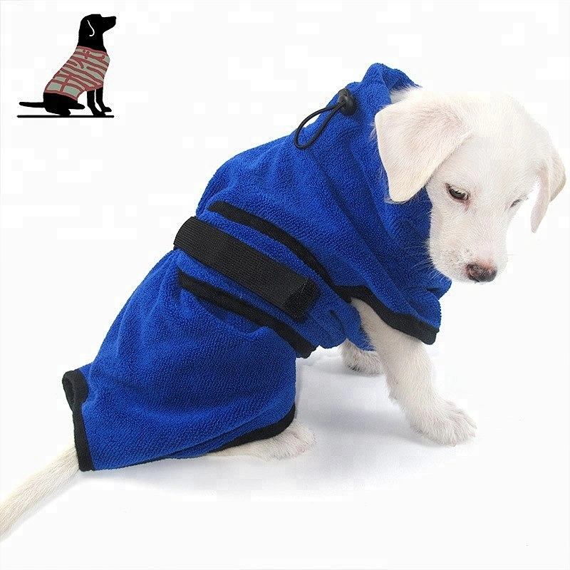 Microfiber terrycloth blue dog shaped towel