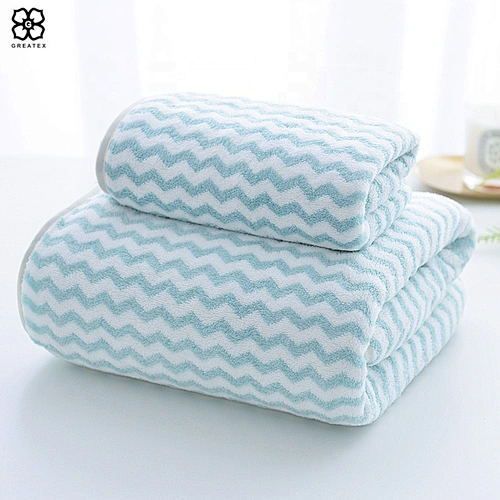 Hot sell popular quick dry simple chevron bath towel hand towel set