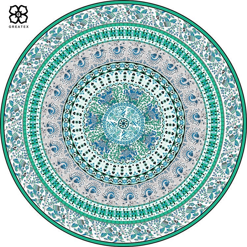 Popular promotional thick round beach towel with unique design