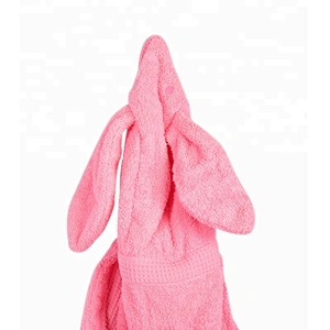 Cotton terry Plain dyed children hooded towel