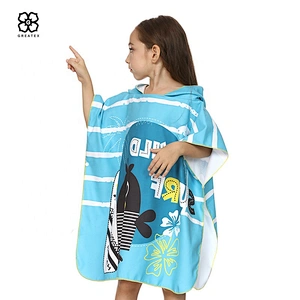 Hot children cute cartoon hooded cloak beach robe