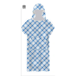 Summer surfing custom color microfiber surf changing robe with hood for girls