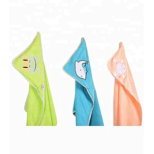 Adorable Pastel color bamboo baby hooded towel