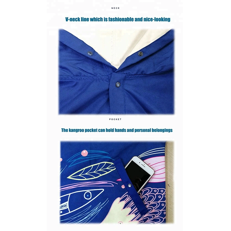 Adult toweling Surfing Beach printed poncho