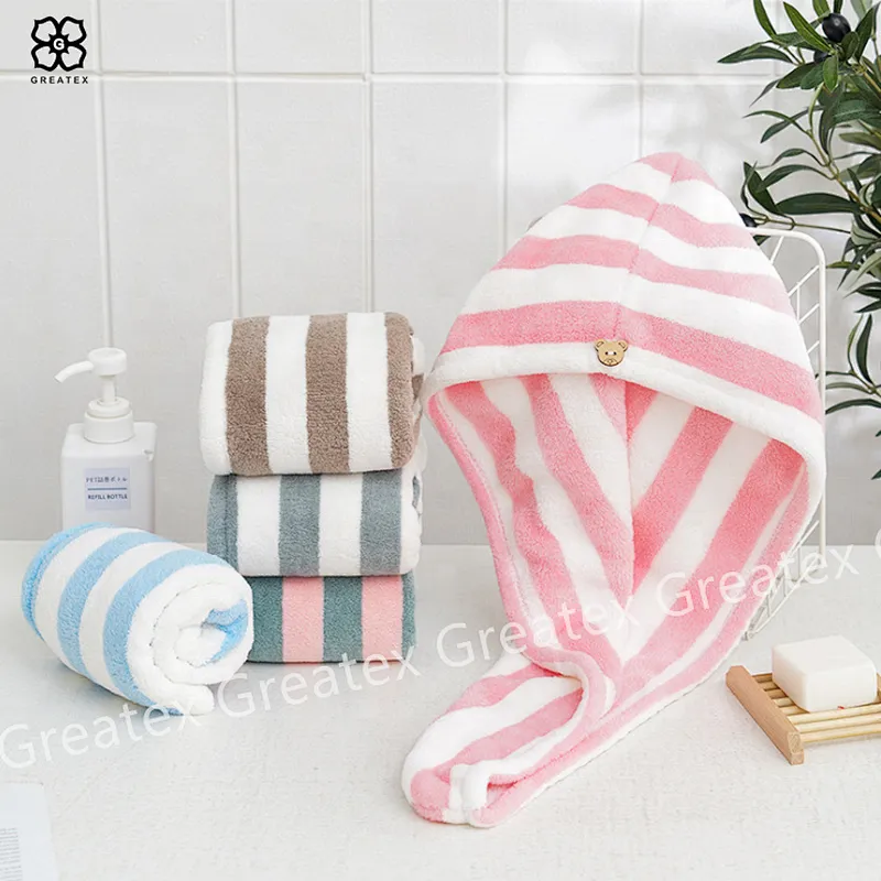 Hair towel turban wrap extra plush stretchable microfiber hair drying towel twist